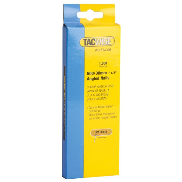 500 18 Gauge 30mm Angled Nails Pack 1000