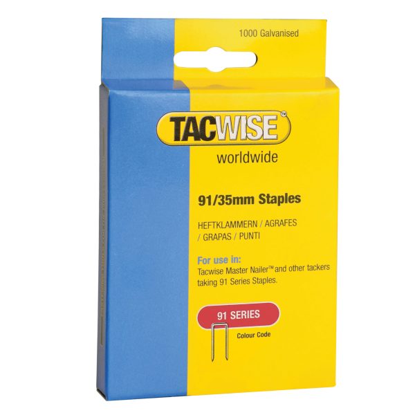 91 Narrow Crown Staples 35mm - Electric Tackers Pack 1000
