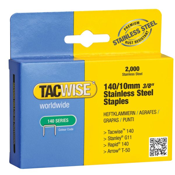 140 Stainless Steel Staples 10mm (Pack 2000)