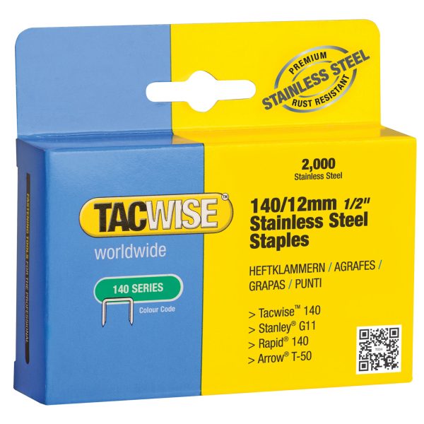 140 Stainless Steel Staples 12mm (Pack 2000)