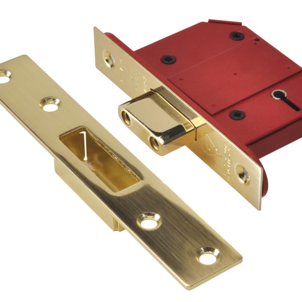 UNION StrongBOLT 2100S BS 5 Lever Mortice Deadlock 68mm 2.5in Satin Brass Box