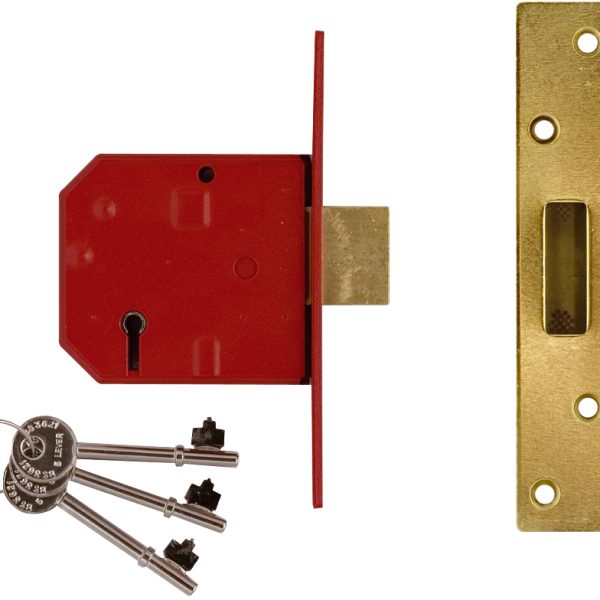 UNION 2134E 5 Lever BS Mortice Deadlock Satin Chrome Finish 79.5mm 3in Visi