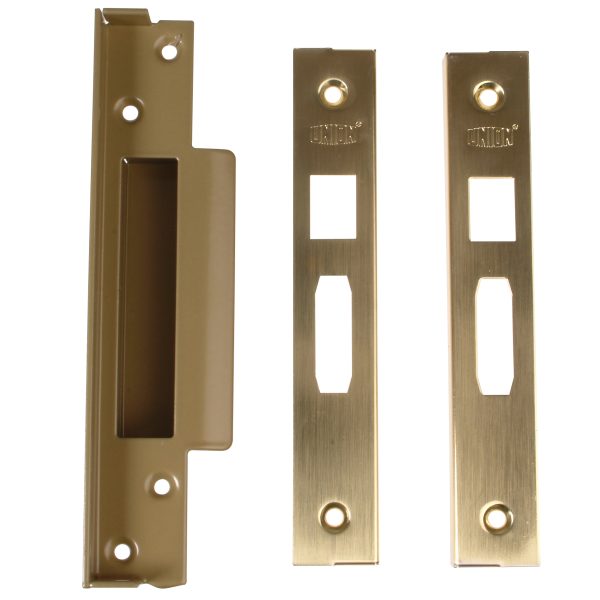 UNION StrongBOLT 2200 Mortice Sashlock Rebate Kit 13mm Polished Brass Box