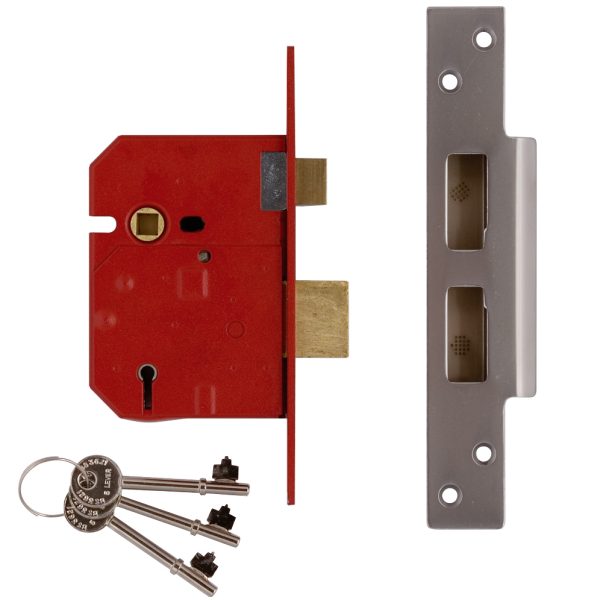 UNION 2234E 5 Lever BS Mortice Sashlock Satin Chrome Finish 79.5mm 3in Visi