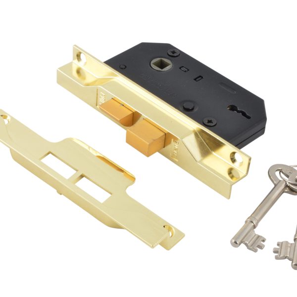 UNION 2242 2 Lever Mortice Rebated Sashlock Electro Brass 65.5mm 2.5in Visi