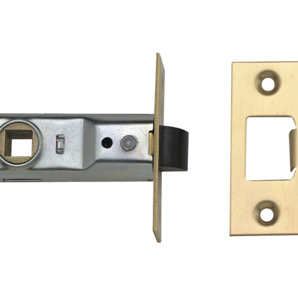UNION Tubular Mortice Latch 2648 Polished Brass 76mm 3in Box