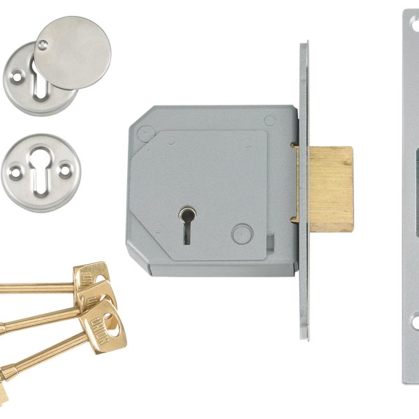 UNION 3G114E 5 Lever Mortice Deadlock C-Series 67mm 2.5in Satin Chrome