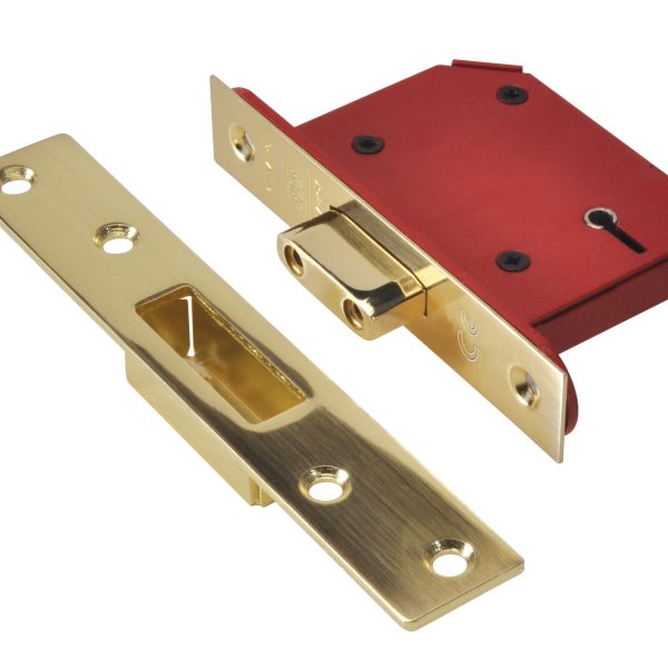 UNION StrongBOLT 2105S Polished Brass 5 Lever Mortice Deadlock Visi 68mm 2.5in