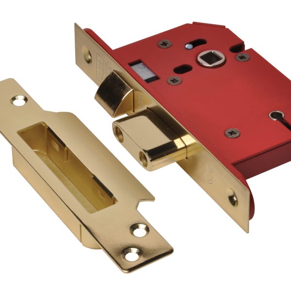 UNION StrongBOLT 2205S 5 Lever Mortice Sashlock Polished Brass 81mm 3in Visi