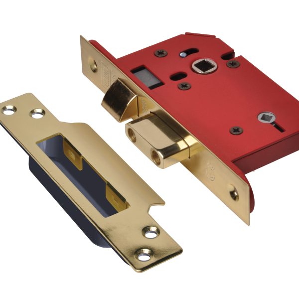 UNION StrongBOLT 22WCS Mortice Bathroom Lock Polished Brass 81mm 3in Visi