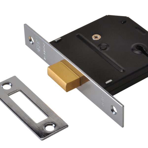UNION ES-DL Essentials 3 Lever Mortice Deadlock Polished Brass 65mm 2.5in Visi