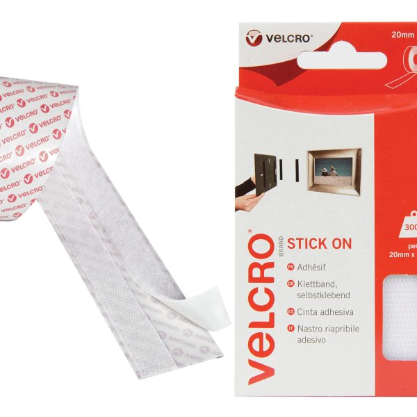 VELCRO® Brand 60210 VELCRO® Brand Stick On Tape 20mm x 1m White