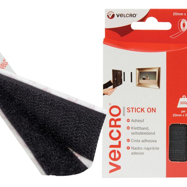 VELCRO® Brand 60211 VELCRO® Brand  Stick On Tape 20mm x 1m Black