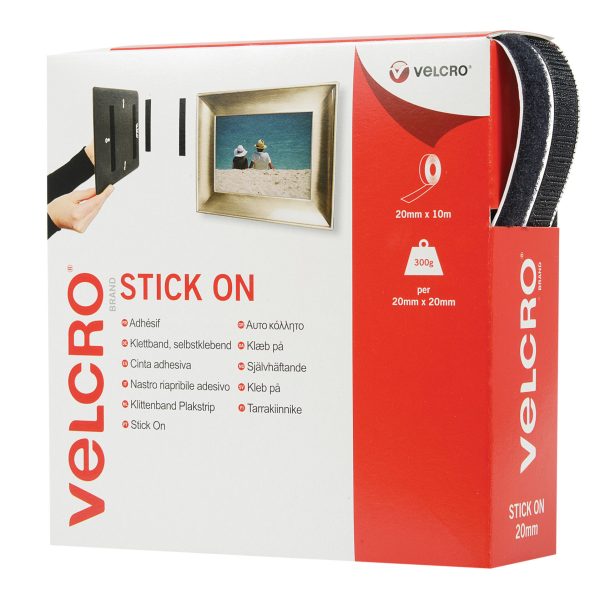 VELCRO® Brand 60220 VELCRO® Brand Stick On Tape 20mm x 10m Black
