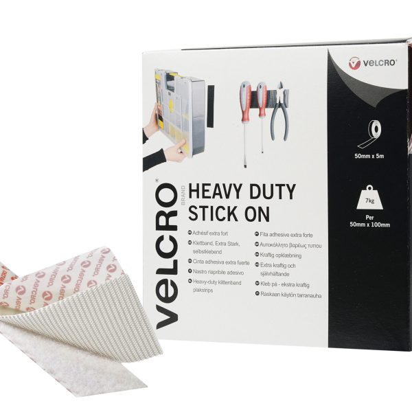 VELCRO® Brand 60244 VELCRO® Brand Heavy-Duty Stick On Tape 50mm x 5m White