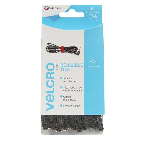 VELCRO® Brand 60388 VELCRO® Brand ONE-WRAP® Reusable Ties (6) 12mm x 20cm Black