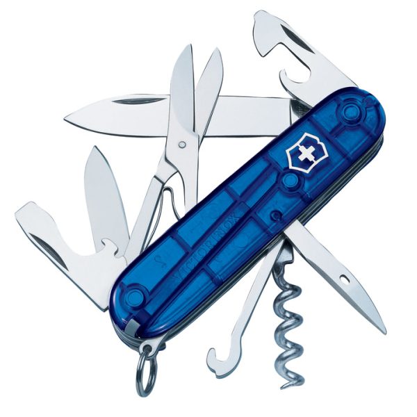 Climber Swiss Army Knife Translucent Blue Blister Pack