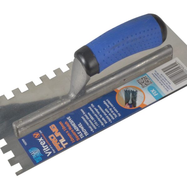 VITREX Professional Notched Adhesive Trowel 10mm Stainless Steel 11 x 4.1/2in