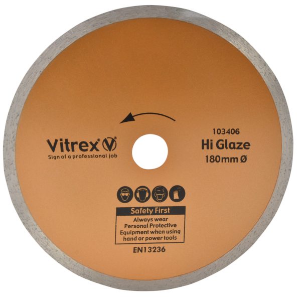 VITREX Hi Glaze Diamond Blade 180mm