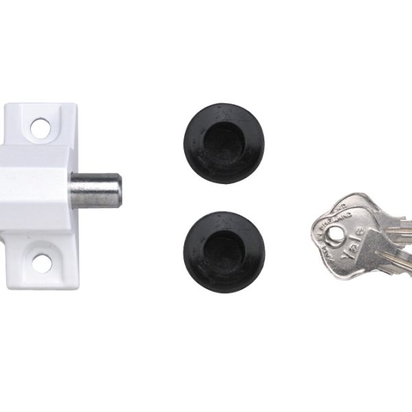 YALE LOCKS P114 Patio Door Lock White Finish Visi-pack