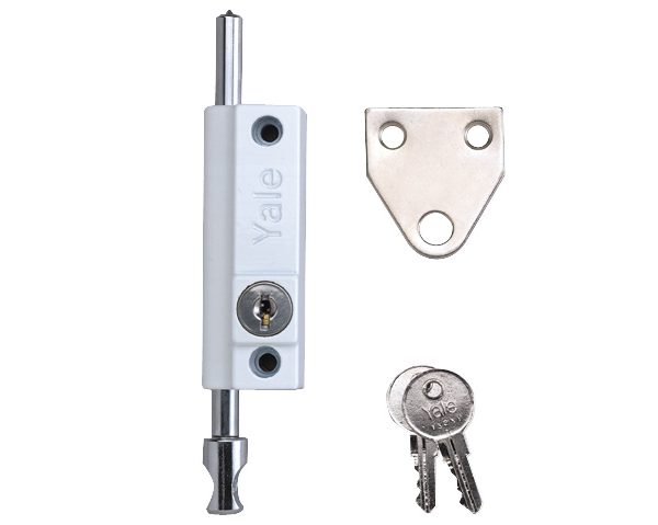 YALE LOCKS P124 Door Push Bolt White Finish Visi