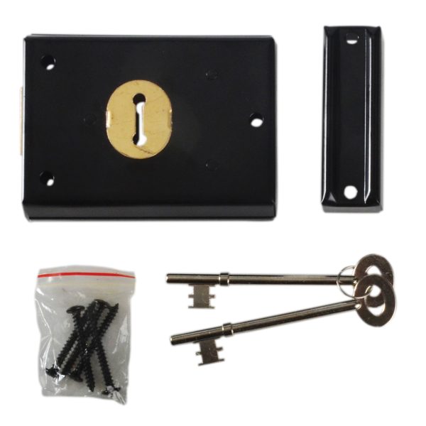 YALE LOCKS P402 Rim Lock Grey Finish 102 x 76mm Visi