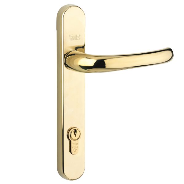 YALE LOCKS Retro Door Handle PVCu Polished PVD Gold Finish