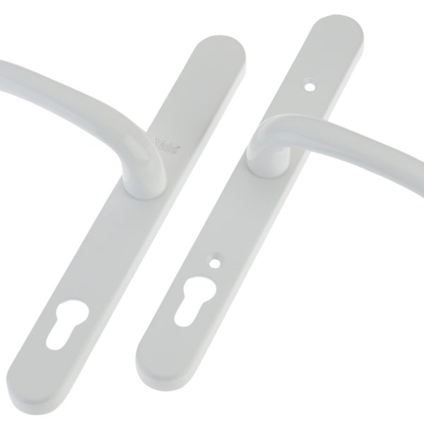 YALE LOCKS Retro Door Handle PVCu Polished PVD White Finish
