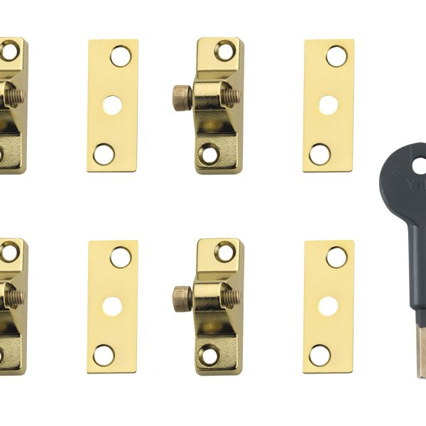 YALE LOCKS 8K118 Economy Window Lock Electro Brass Finish Pack of 4 Visi