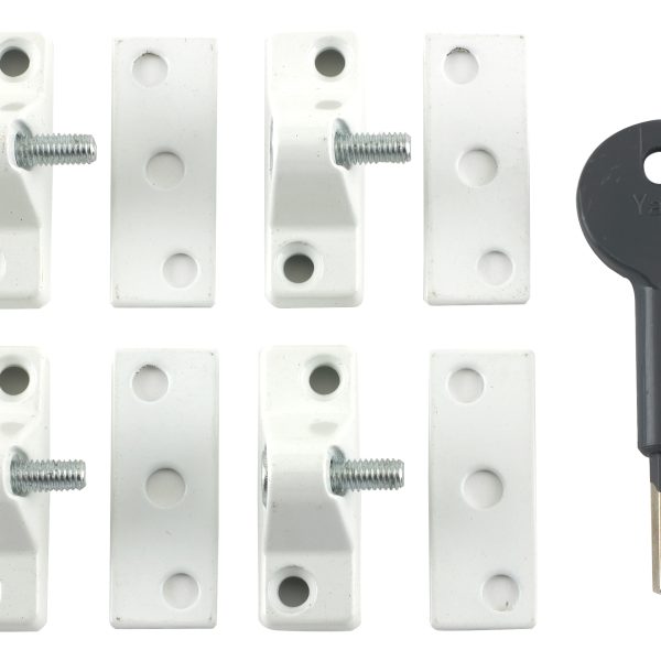 YALE LOCKS 8K118 Economy Window Lock White Finish Pack of 4 Visi