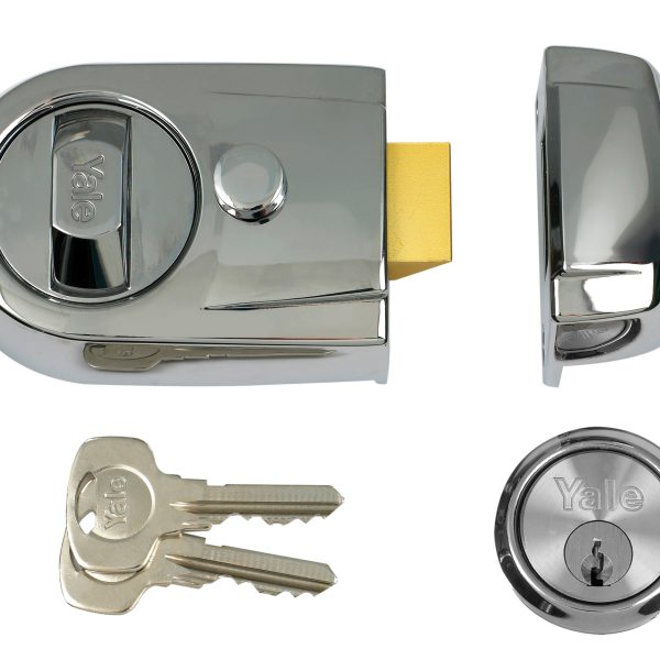 YALE LOCKS Y3 Nightlatch Modern 60mm Backset Polished Chrome Finish Visi