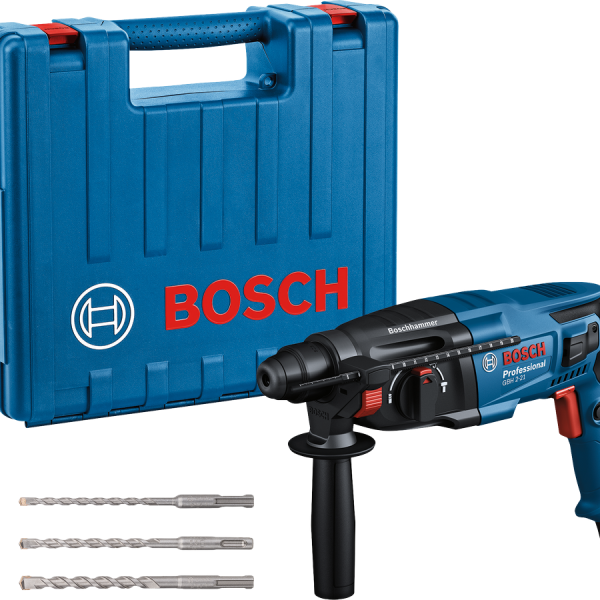 BOSCH 06112A6061 GBH 2-21 (110V) SDS-Plus + 3pcs SDS+ drill bit set (carry case)