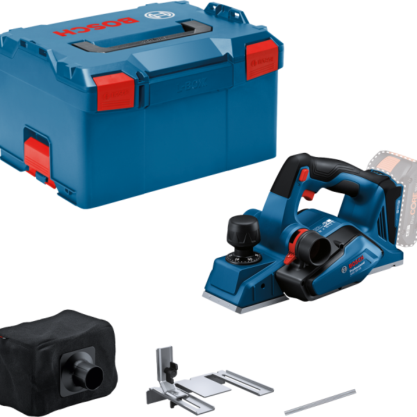 BOSCH 06015B5000 GHO 18V-26 BRUSHLESS 18V Planner (body only, L-BOXX, 1x extra blade, 1x parallel guide, 1x dust bag)