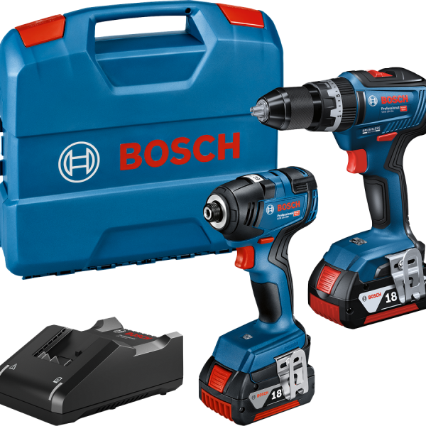 BOSCH 06019J2171 GSB 18V-55 + GDR 18V-200 BRUSHLESS LIGHTseries 18V Combi 2P  (2x GBA 4.0Ah, GAL 18V-40, L-CASE)