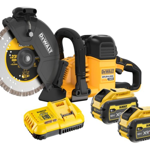 DEWALT DCS691X2-GB 54v XR Flexvolt 230mm Cut-Off Saw with WTC - 2 x 9.0Ah