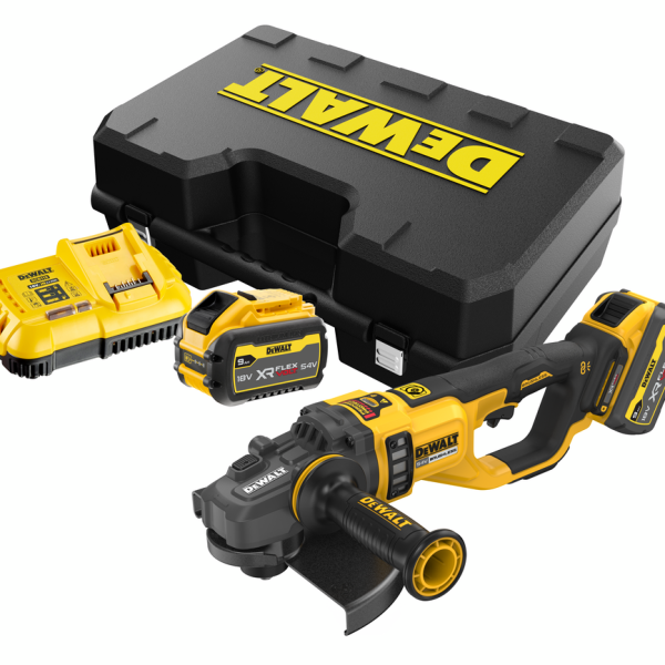 DEWALT DCG460X2-GB 54v XR Flexvolt 230mm Angle Grinder - 2 x 9Ah in kit box