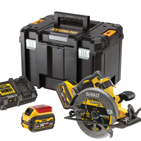 DEWALT DCS578T2-GB 54V XR FLEXVOLT High Power 190mm Circular Saw - 2 x 6.0Ah