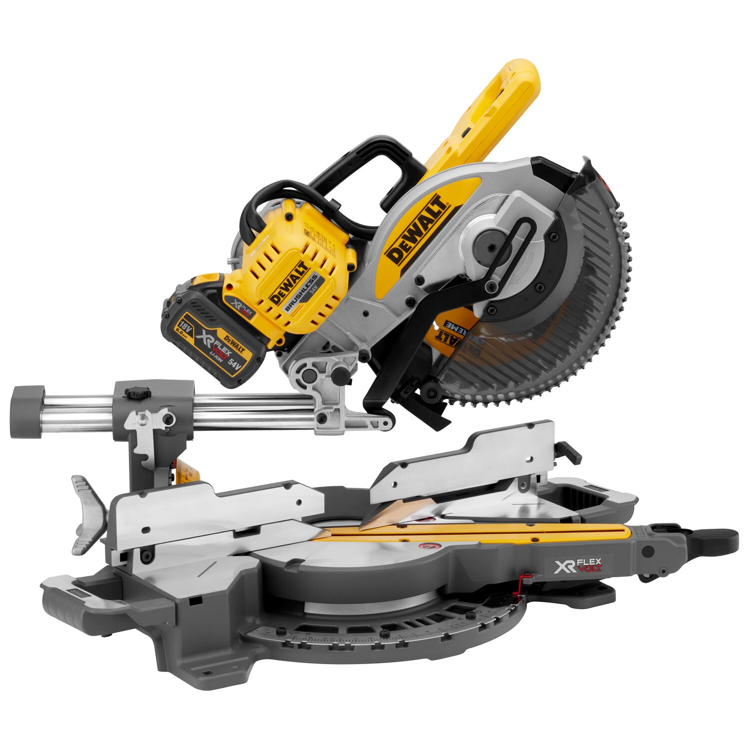 DEWALT DCS727T2-GB 54V XR FLEXVOLT 250mm Double Bevel Slide Mitre Saw - 2 x 6.0Ah - Image 4