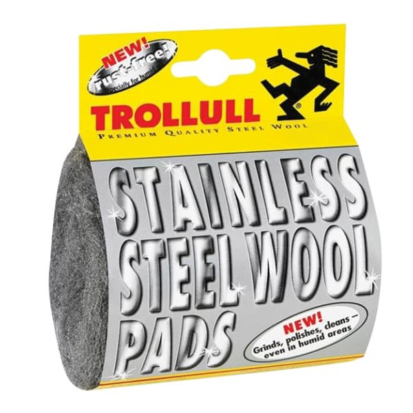 TROLLULL TRL725702 Stainless Steel Wool Pads (Pack 2)