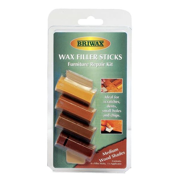 BRIWAX Wax Filler Sticks Medium Wood Shades (Pack 4)