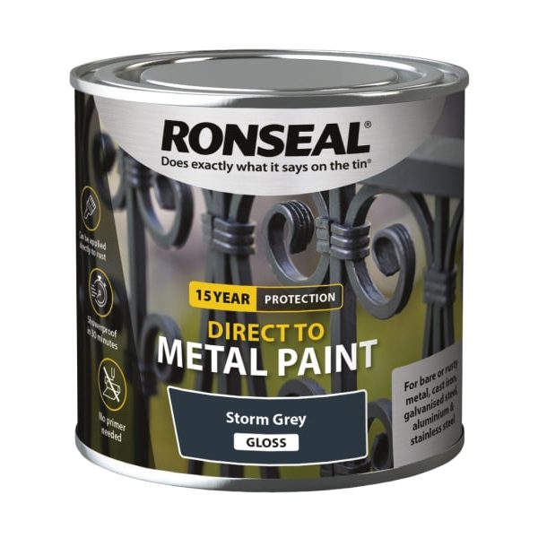 RONSEAL Direct to Metal Paint Storm Grey Gloss 250ml