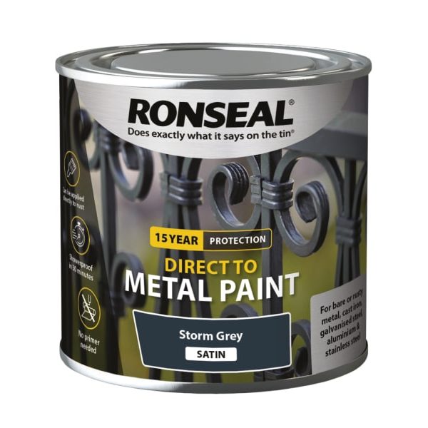 RONSEAL Direct to Metal Paint Storm Grey Satin 250ml