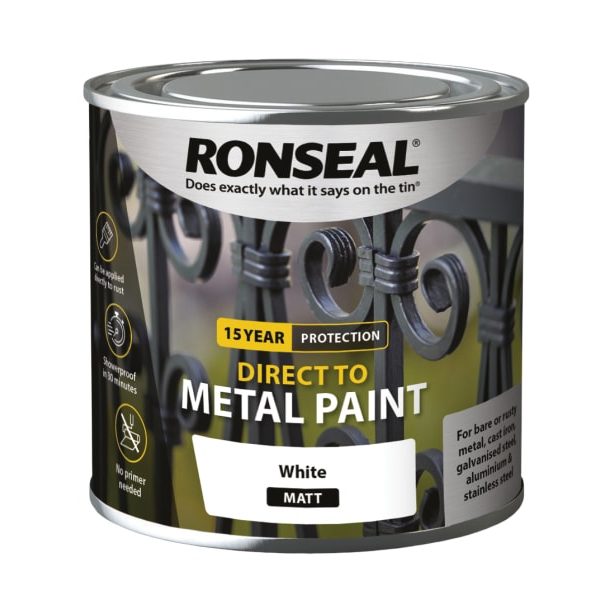 RONSEAL Direct to Metal Paint White Matt 250ml