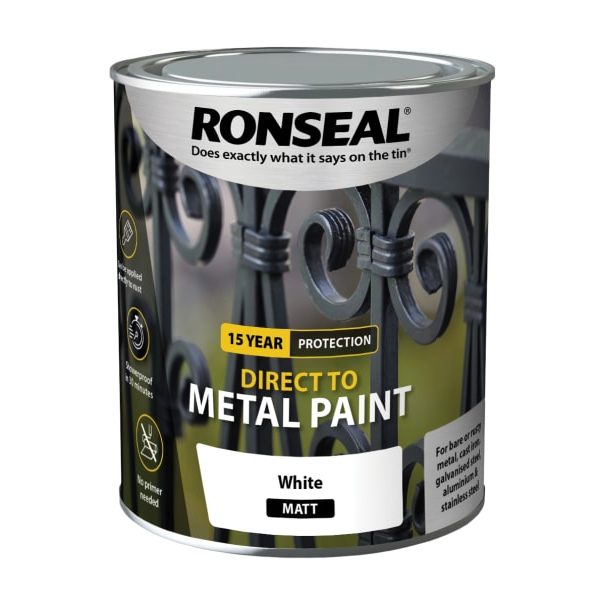 RONSEAL Direct to Metal Paint White Matt 750ml