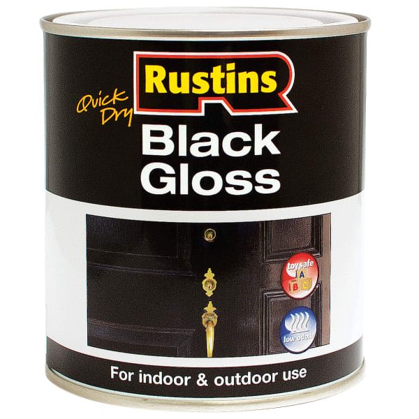 RUSTINS Quick Dry Black Gloss 250ml