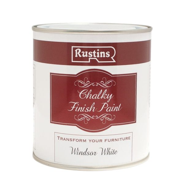 RUSTINS Chalky Finish Paint Windsor White 500ml