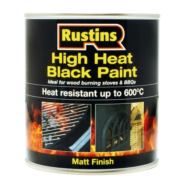 RUSTINS High Heat Paint 600°C Black 250ml