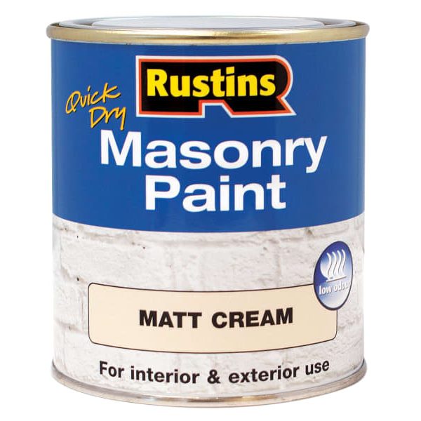 RUSTINS Quick Dry Masonry Paint Matt Cream 250ml
