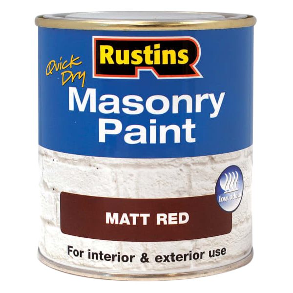 RUSTINS Quick Dry Masonry Paint Matt Red 250ml