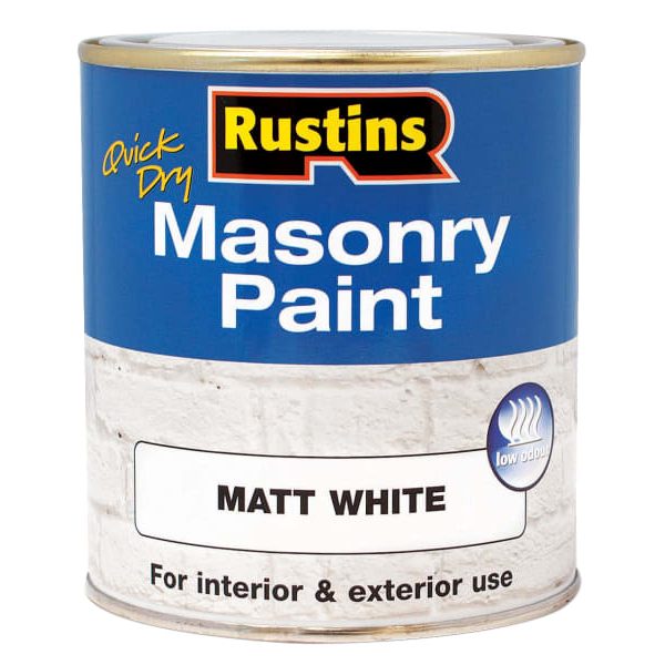 RUSTINS Quick Dry Masonry Paint Matt White 250ml